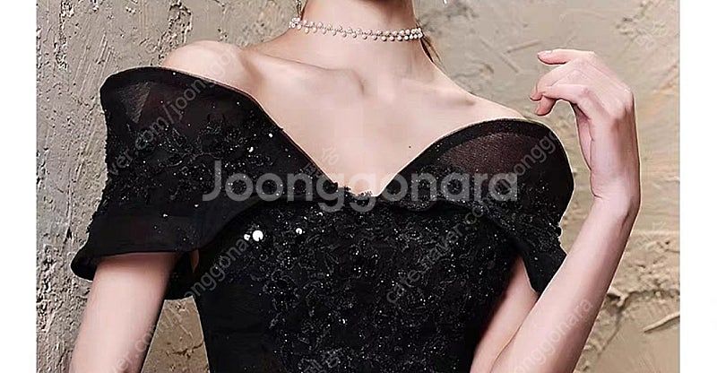 새상품) 블랙드레스 셀프웨딩 무대 연주회 세미 드레스 ...--9