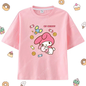 새상품 여아옷 마이멜로디 핑크 사탕 반팔 티셔츠 150호