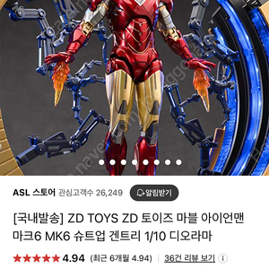 Zd toys 아이언맨 mk6 마크6 슈트업 겐트리 택포