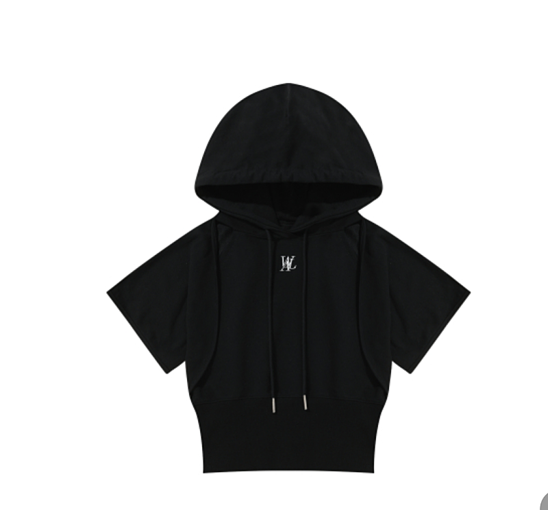 우알롱 반팔 볼레로 (WL242JHD01WBLK/Bolero half hood T-shirts - BLACK)