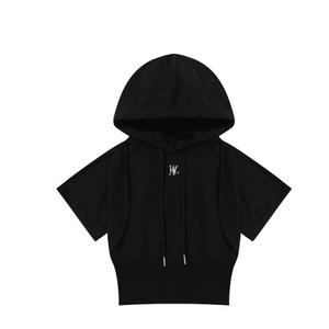 우알롱 반팔 볼레로 (WL242JHD01WBLK/Bolero half hood T-shirts - BLACK)