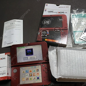 new 닌텐도 3ds xl 레드 풀박스 포켓몬스터 은 내장