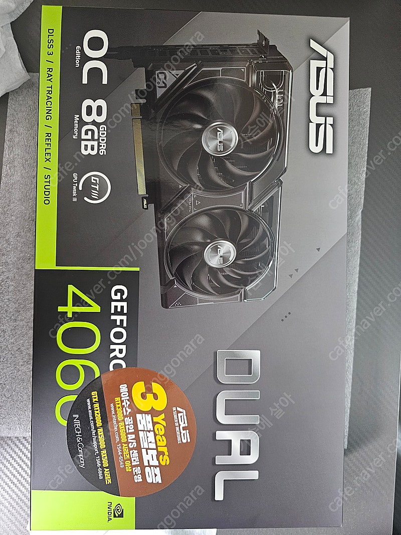 ASUS DUAL 지포스 RTX 4060 O8G OC D6 8GB 블랙 아수스 듀얼