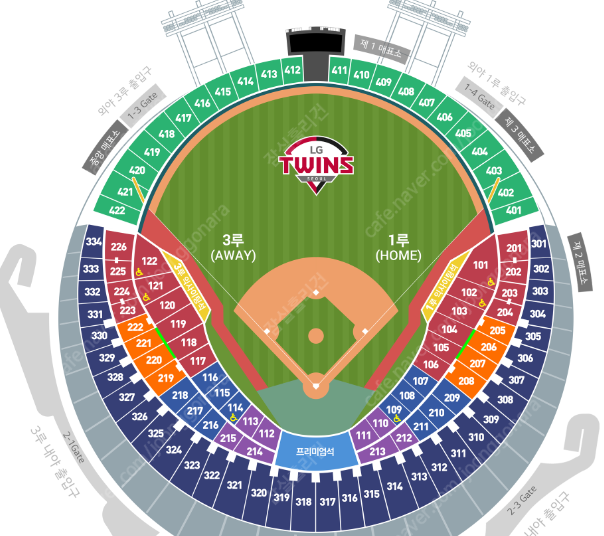6/25 잠실야구장 엘지vs삼성 LG 응원석 1루 네이비 308 통로 3연석