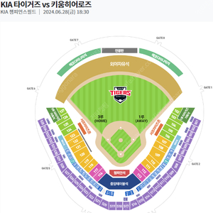 6.28 기아vs키움 중앙테이블석 4연석 2연석 양도