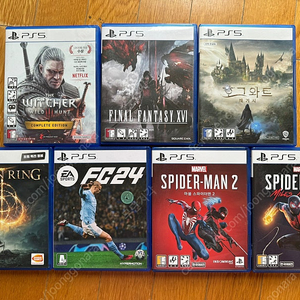 ps5 게임타이틀(fc24,호그와트레거시,위쳐3컴플리트,스파이더맨2,마일즈,엘든링,파판16)개별판매 합니다.