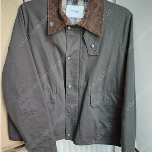 아웃스탠딩 M사이즈, 바버 느낌, CORDUROY COLLAR SHORT JACKET_OLIVE GREEN 판매합니다.