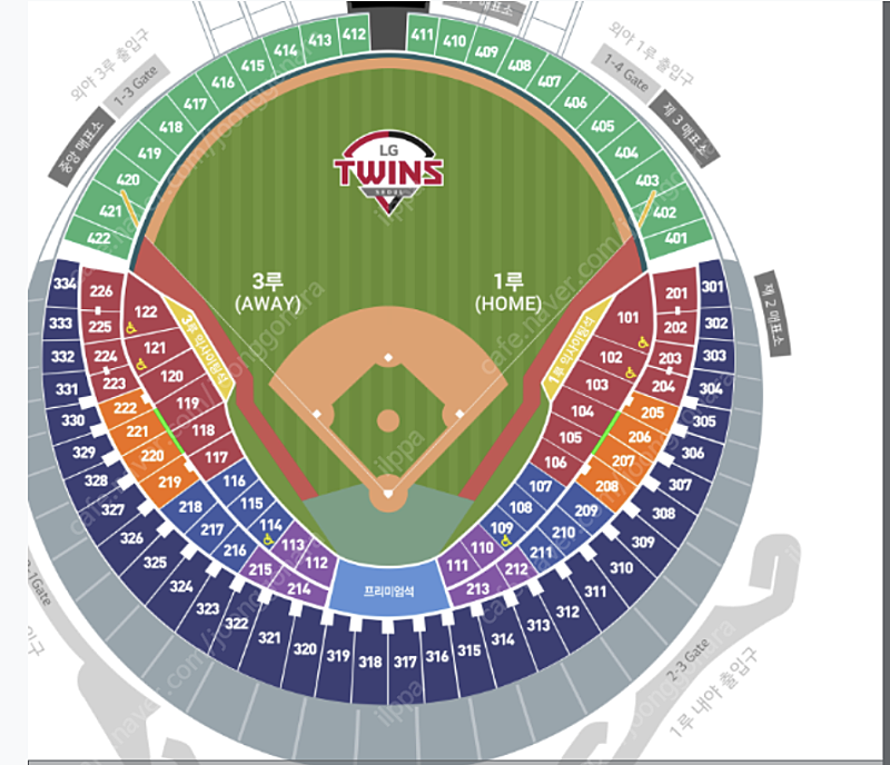 6월23일(일)DH1 LG트윈스 vs kt 1루 오렌지석 208블럭 2연석 양도