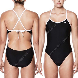 나이키 여성수영복 솔리드 크로스백 컷아웃 블랙 34사이즈 새상품 팝니다