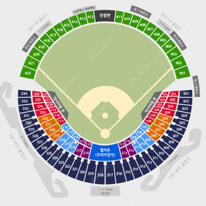 6월23일(일) 5시 2차전 LG 트윈스 vs KT 위즈 1루 네이비석 310블럭 4열 4연석