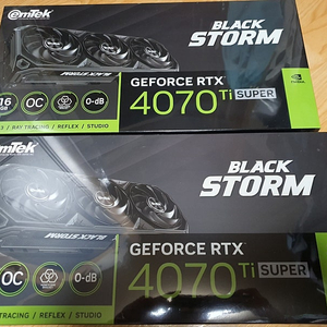 (미개봉) 이엠텍 RTX 4070Ti SUPER BLACK STORM 블랙스톰 OC 16GB - 2EA