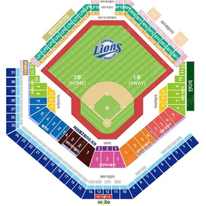 6월23일(일) 삼성vs두산 2차전 sky상단지정석 21구역 2연석통로 양도합니다.