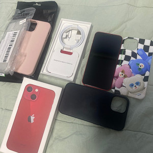 아이폰13미니 레드128 리퍼폰판매 정품케이스포함 구성품들