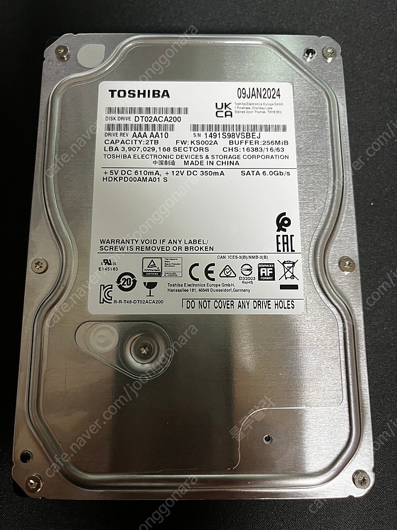 도시바 DT02ACA200 2TB HDD