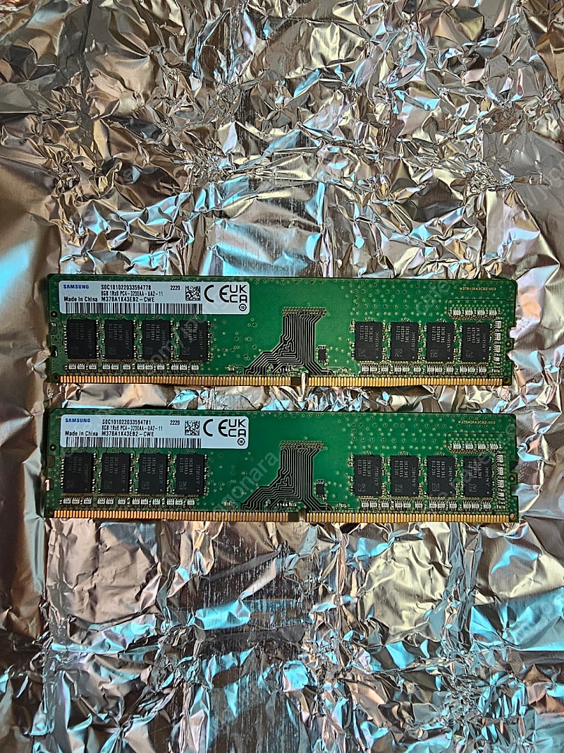 삼성전자 DDR4-3200MHz (P C4-25600) 8GB RAM X 2개 판매