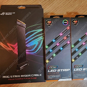 [판매] ASUS ROG STRIX RISER CABLE + COUGAR RGB LED STRIPx2