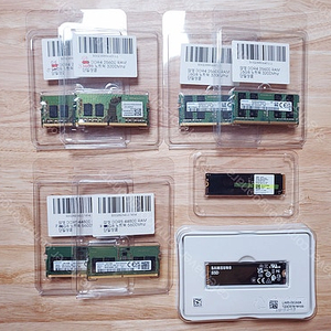 삼성 DDR4(25600RAM), DDR5(44800RAM), PM981 SSD(512GB), PM991 SSD(256GB)