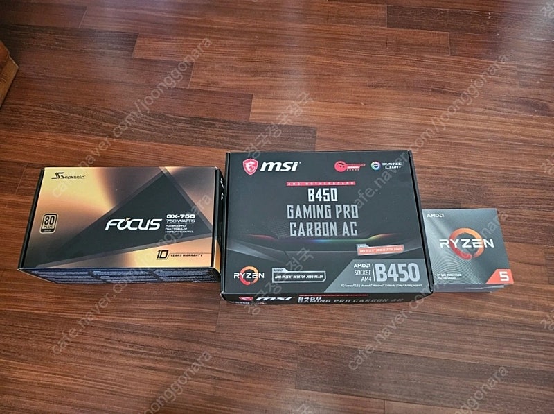 시소닉 GX-750, msi B450 Gaming Pro Carbon AC, AMD 라이젠 3600 마티스 (전부 미개봉 새제품)