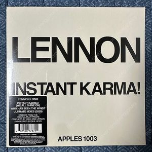 [前 비틀즈] 존 레논 “INSTANT KARMA” Record Store Day 한정판 7-inch single RSD 싱글 (John Lennon, ex The Beatles)