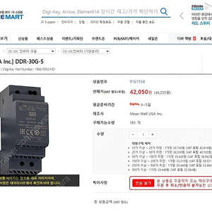 민웰 파워서플라이 컨버터 MEAN WELL DDR-30 단자대