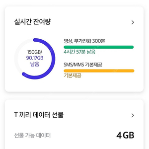 Sk데이터 2기가