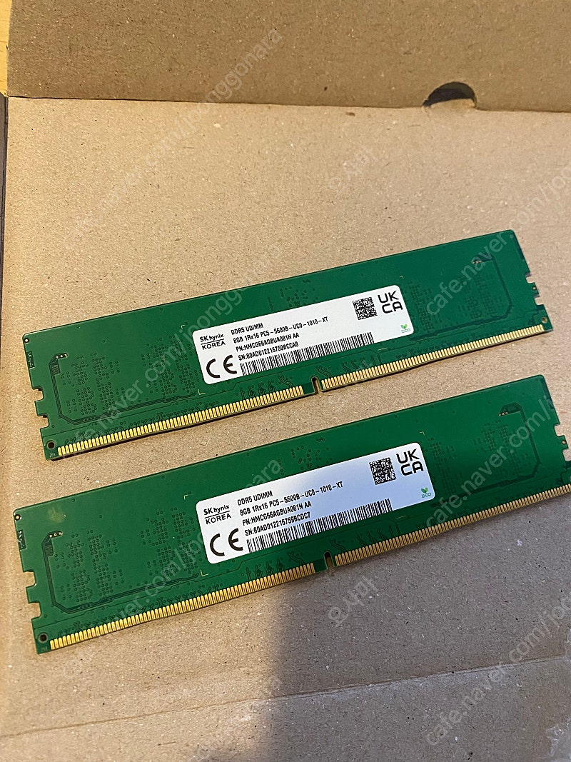 하이닉스 DDR5 5600 8gb x2개 팝니다....