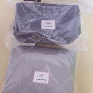 스타벅스 프리퀀시 레인판초 우비 그레이 투웨이 파우치 가방 블랙 비닐미개봉