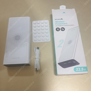 밸류엠 고속 무선충전 PD 보조배터리 22.5W 20000mAh C타입 + C to C 케이블 + 흡착패드