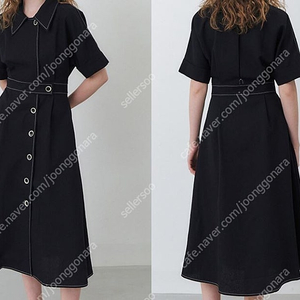 W컨셉 MOHAN 모한 RTR ROLL-UP SLEEVE STITCH DRESS 네이비 S size 5만원 무료배송