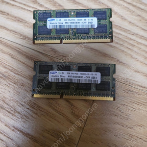 삼성 노트북용 ram 4gb (2g 2개) 판매합니다.