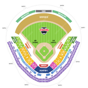 6/28 금 기아타이거즈 vs 키움히어로즈 3루 119블럭 응원석 2연석