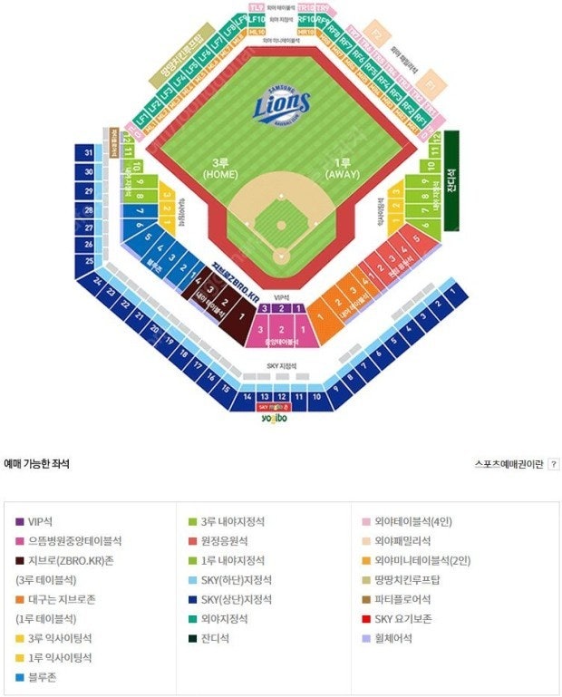 7월 4일 삼성라이온즈 vs 기아타이거즈 1루 테이블석 (대구는 지브로존) 단독 4연석