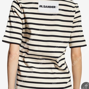 질샌더 JIL SANDER 여성 스트라이프 로고 반팔티셔츠