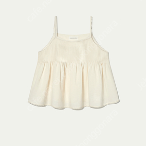 킨더살몬 kindersalmon RESORT23 Pintuck Lace Sleeveless Top Cream