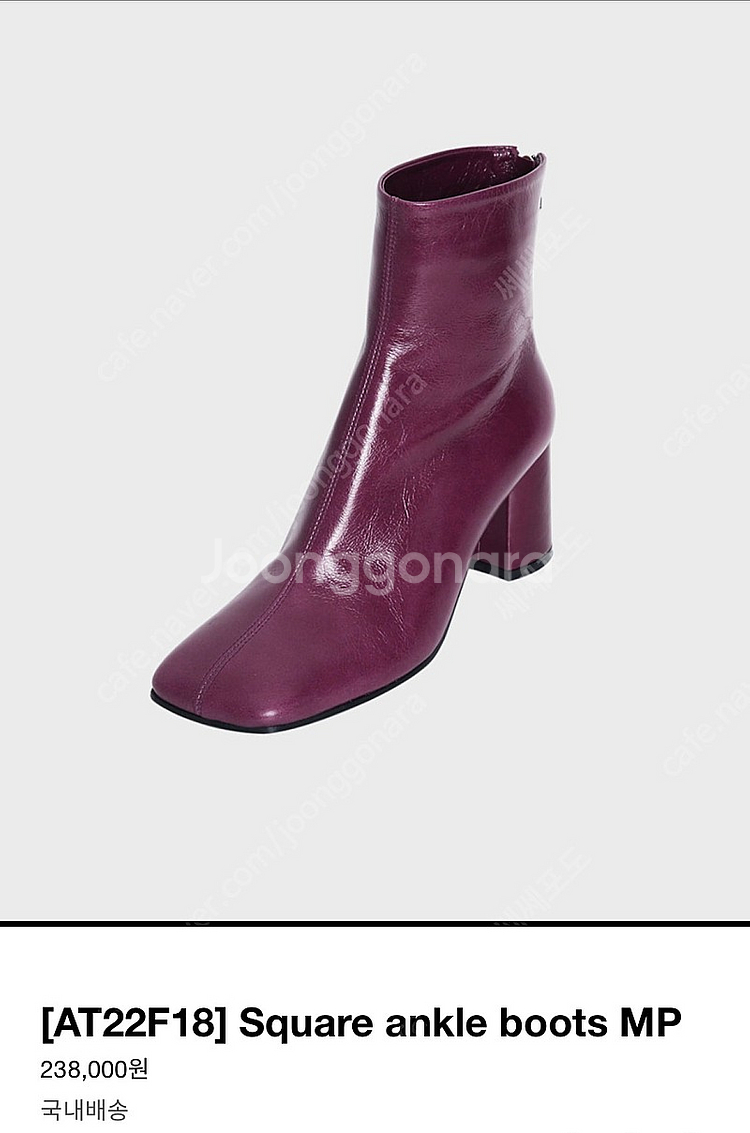 살롱드쥬 엣엣엣 스퀘어 앵클부츠 새상품--3