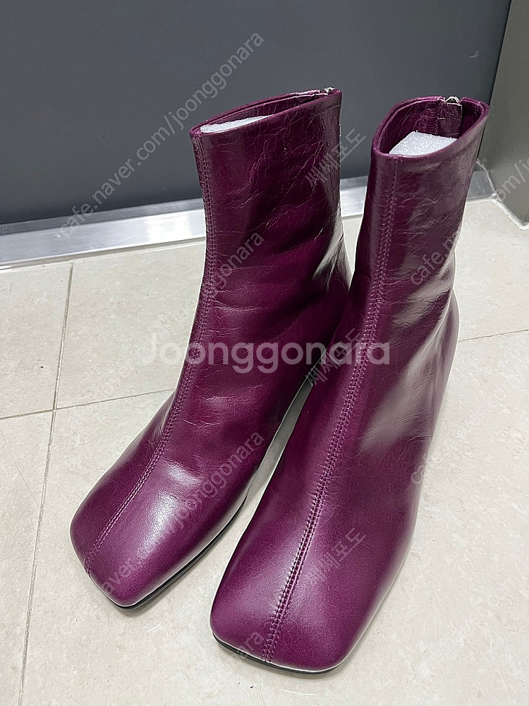 살롱드쥬 엣엣엣 스퀘어 앵클부츠 새상품--0