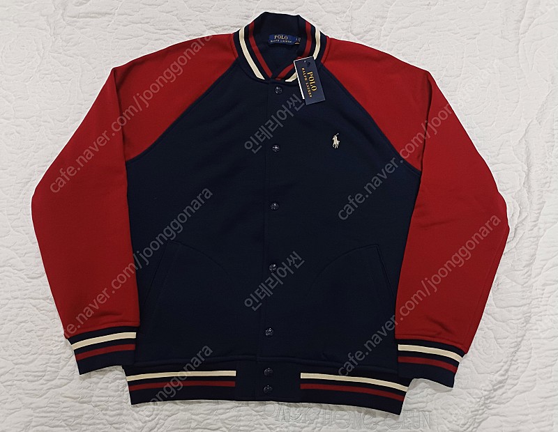 폴로 랄프로렌 베이스볼 야구 남성 자켓 L 라지 네이비/버건디 CRUISE NAVY/HOLIDAY RED 새제품 POLO 바시티