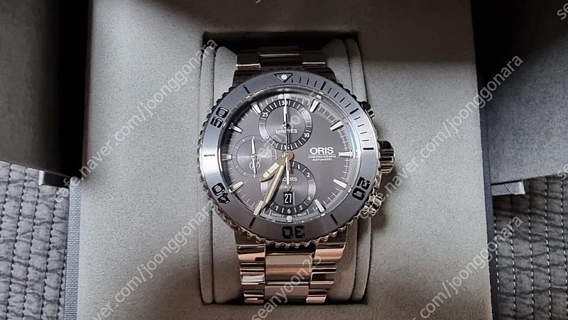 오리스 ORIS Aquis 타이탄 크로노그라프 674 7655 7253M 46.00mm