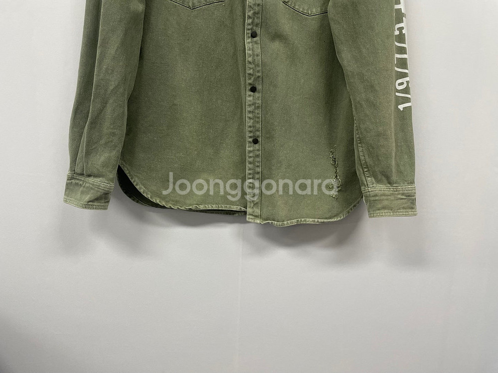 105,34)ZARA 자라 빈티지 워시드 데님 셔츠 자...--6