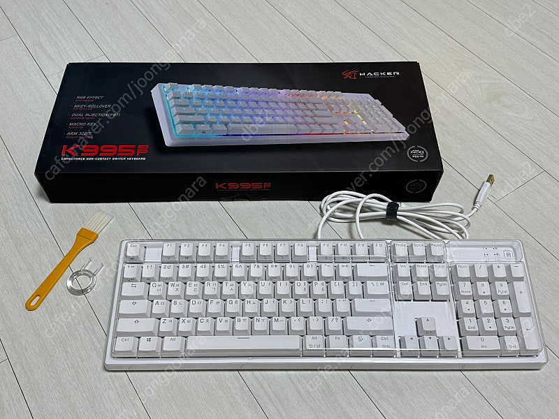 앱코 무접점 키보드 K995P V3 RGB PBT 45g , 화이트