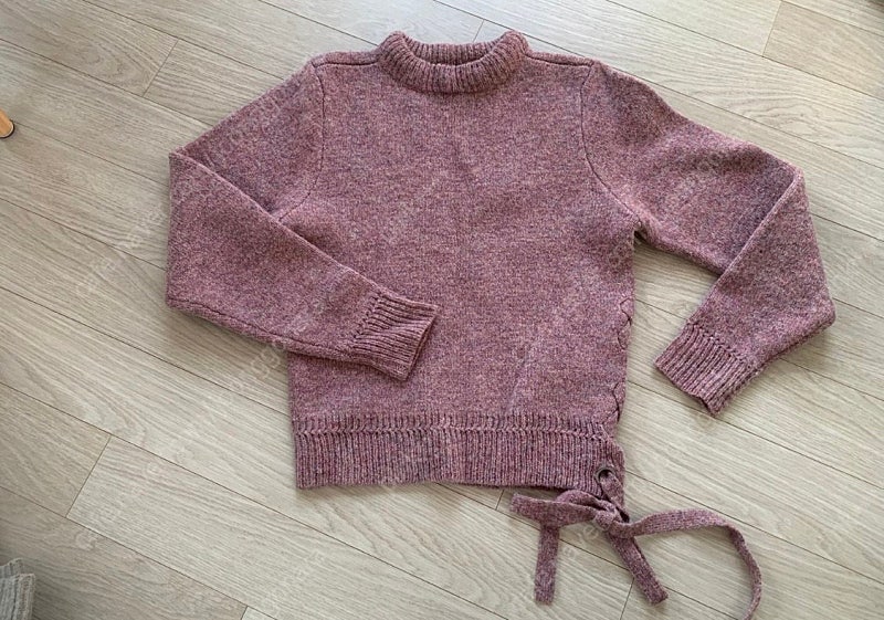 이자벨마랑 마시 핑크 니트 리본 레이스업 스웨터