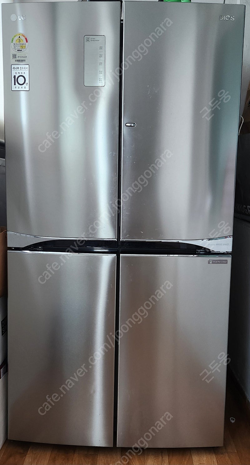 상태최상급 무료배송) LG 디오스 세미빌트인 냉장고 스탠실버 무료배송