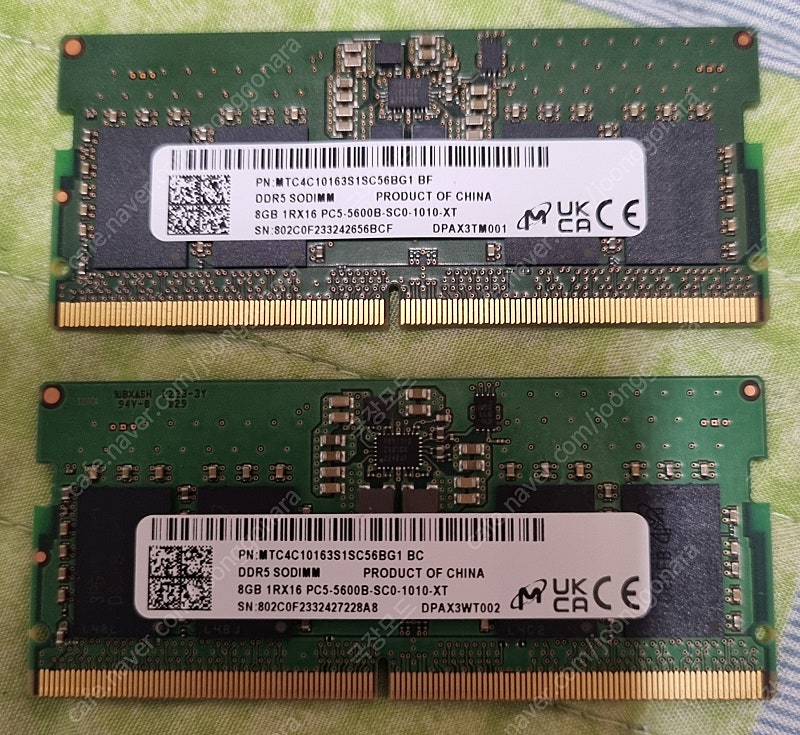 노트북용 DDR5 - 5600 램 8x2 16Gb ~~~~~~~~~~~~