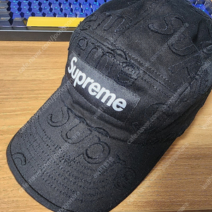 [정품] 슈프림 레이저드 트윌 캠프캡 블랙 Supreme Lasered Twill Camp Cap Black - 23SS