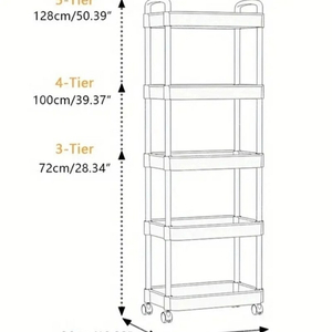 이동식 5단 트롤리 선반