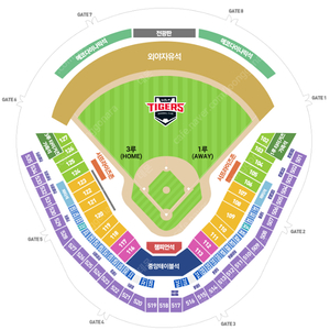 6월 30일 일요일 !! 3루 타이거즈 가족석 6인 기아 vs 키움6월 30일 일요일 !! 3루 타이거즈 가족석 6인 기아 vs 키움 맨 앞열 입니다