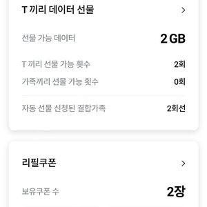 Skt 데이터 2기가