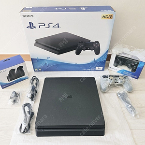 PS4 슬림 1TB 제트블랙 (CUH-2218B) + 듀얼쇼크4 2EA + 듀얼쇼크4 듀얼 충전 거치대 + 라스트 오브 어스 풀셋 일괄 판매