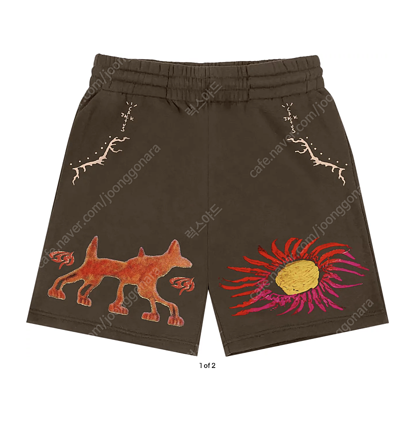 트래비스 스캇 반바지 쇼츠 TRAVIS SCOTT Travis Scott Sun Shorts / CJJ1-BS12 브라운 L