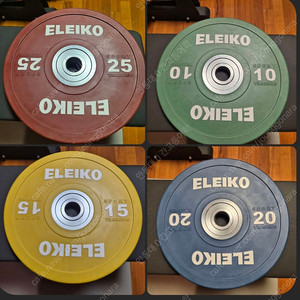엘리코 트레이닝 원판 / 10kg 15kg 20kg 25kg 각2개씩 태인정품 합계 140kg Eleiko 락조 바벨